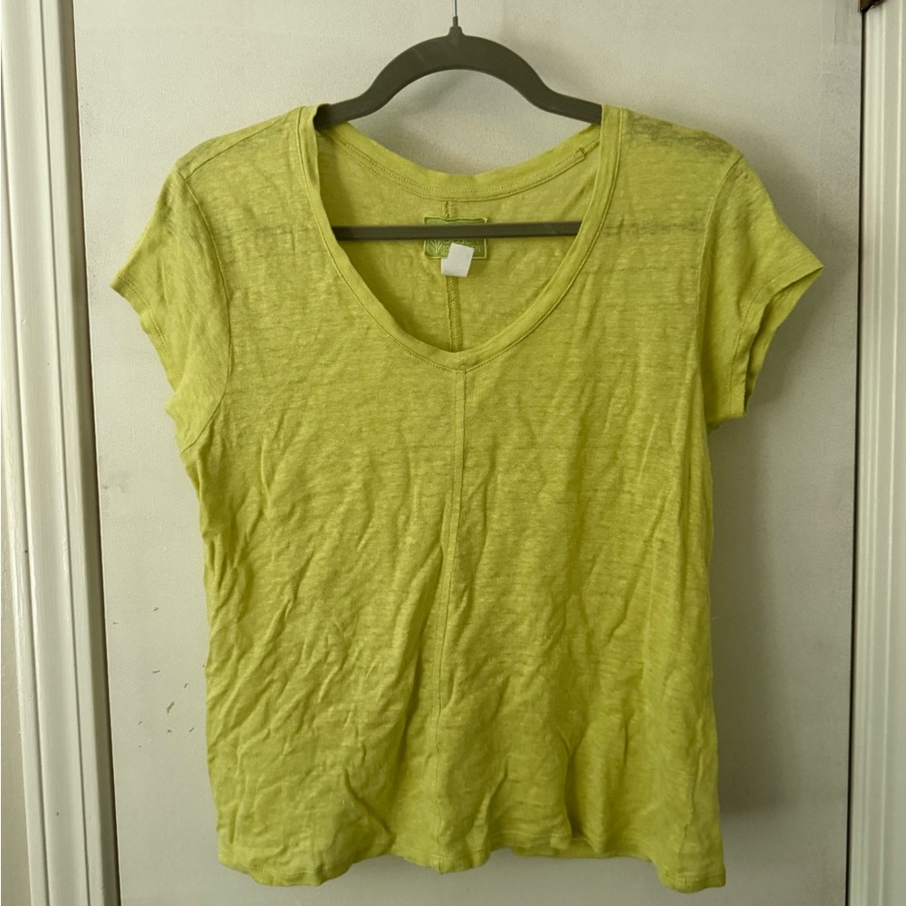 Sigrid Olsen Lime Green Short Sleeve Tee